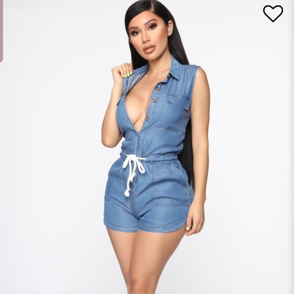 Sleeveless Jean Romper